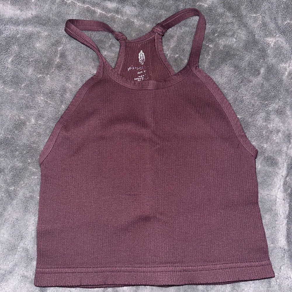 Free People Happiness Runs Tank in Plum Size XS/S - Picture 3 of 6
